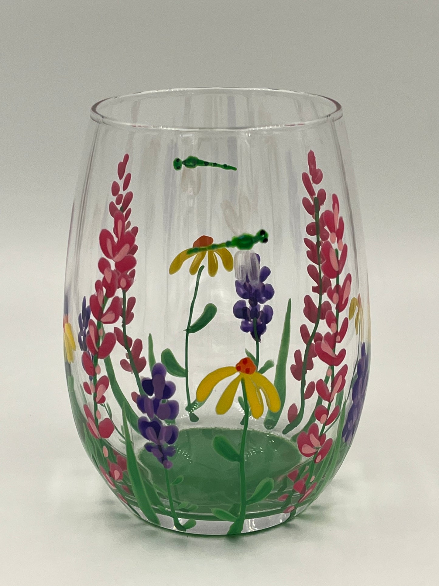 Flower Garden Wine Glass